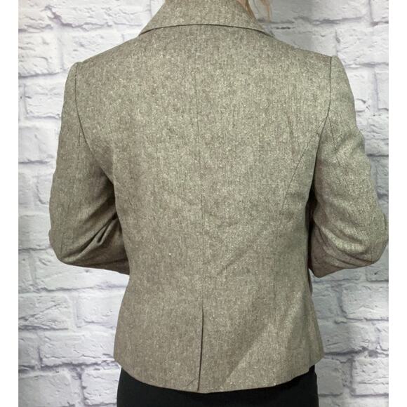 The Limited Vintage Y2K Tweed Wool Blend Old Money Style Neutral Blazer - Picture 4 of 10